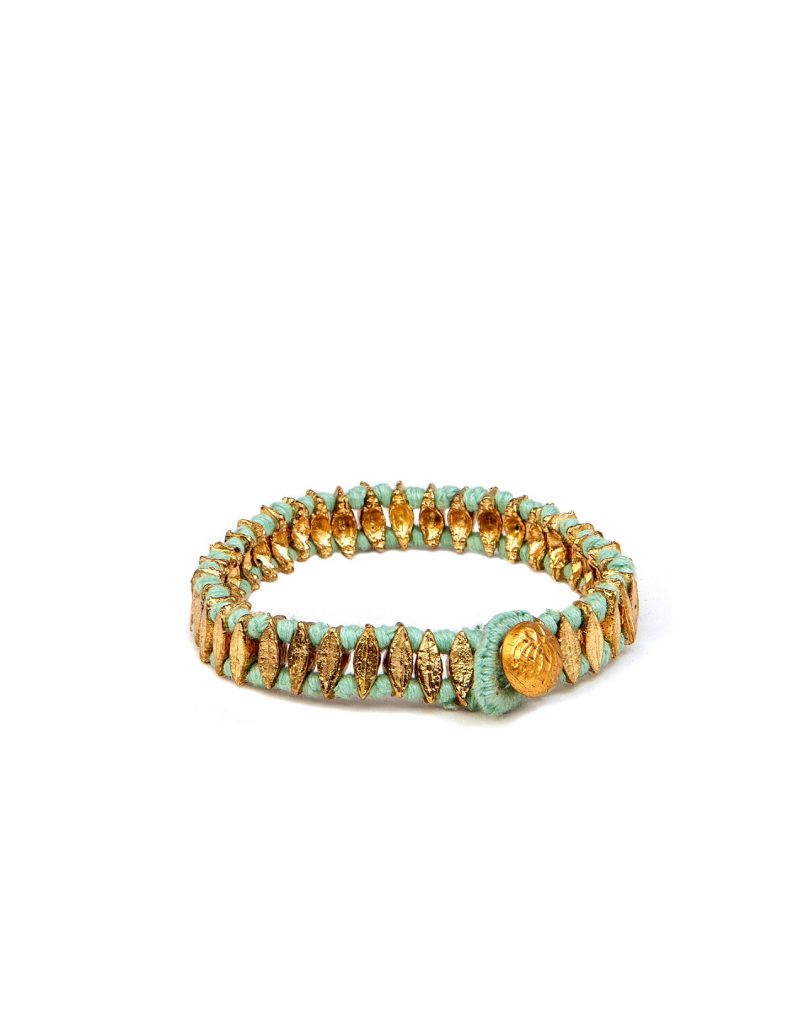 Armband Chamak gold/mint von VAN VERRE